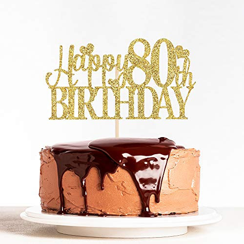 Gold Glitter Happy 80th Birthday Cake Topper 80 & Fabulous, Cheers to 80 Years Wedding Anniversary Birthday Party Decoration Supplies Gold Glitter Happy 80th Birthday Cake Topper 80 & Fabulous, Cheers to 80 Years Wedding Anniversary Birthday Party Decoration Supplies