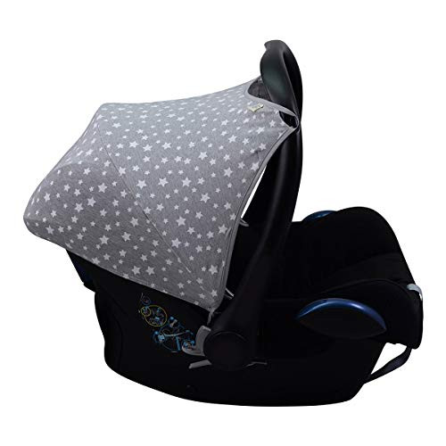JANABEBE Hood Canopy Compatible with Maxi COSI Cabriofix, Pebble (White Star)