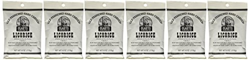 Claeys Candies Licorice - Old Fashioned Hard Candy - Artificially and Naturally Flavored - Fat-Free - 6 Ounce - 6-Pack