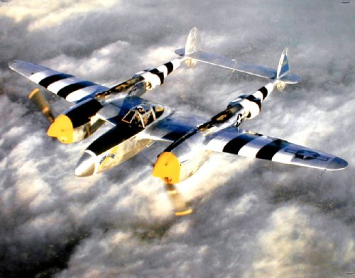 WWII P-38 Lightning Fighter Jet Plane Aviation Aircraft Wall Decor Art Print Poster (16x20)