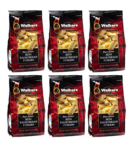 Walkers Shortbread Mini Fingers Shortbread Cookies, 4.4 Ounce Bag (Pack of 6)