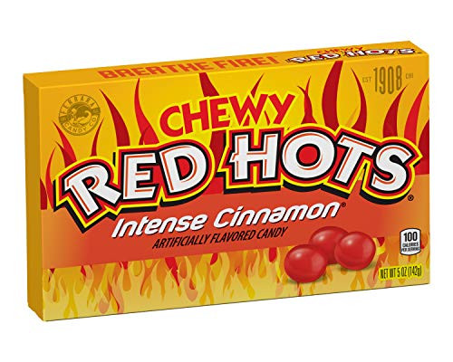 Red Hots Chewy Intense Cinnamon Candy, 5 Ounce Theatre Box, Pack of 12