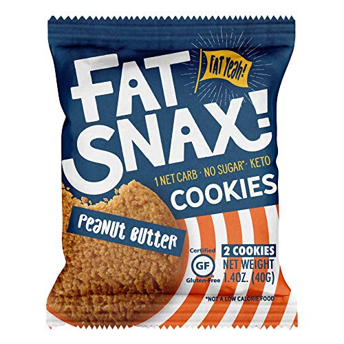 Fat Snax Cookies - Low Carb, Keto, and Sugar Free (Peanut Butter, 6-pack (12 cookies)) - Keto-Friendly & Gluten-Free Snack Foods Fat Snax Cookies - Low Carb, Keto, and Sugar Free (Peanut Butter, 6-pack (12 cookies)) - Keto-Friendly & Gluten-Free Snack Foods