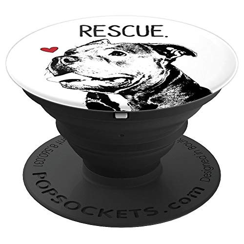 Rescue Pitbull Dog Cute Blue Nose Dog Owner Mom Gift PopSockets Grip and Stand for Phones and Tablets