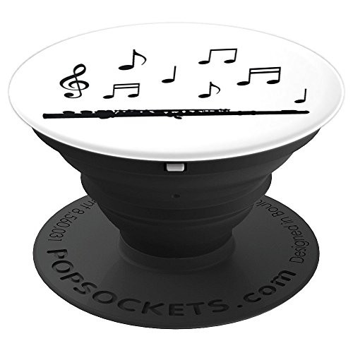 Flute Playing Notes Marching Band Instruments Woodwinds PopSockets Grip and Stand for Phones and Tablets