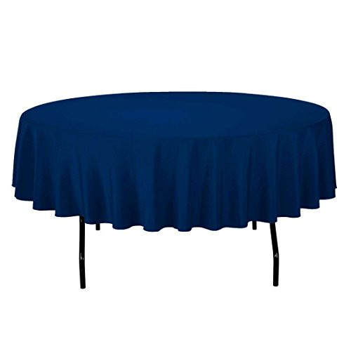 Zdada Navy 100% Polyester Tablecloth 70Inch Round Table Cloth Wedding Reception Restaurant Banquet Party