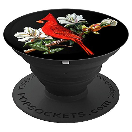 Northern Red Cardinal Bird. Cardinal Perch On A Branch PopSockets Grip and Stand for Phones and Tablets