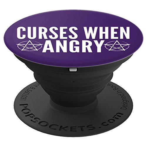 Curses When Angry Wiccan Wicca Pentacle Funny Witchcraft Hex PopSockets Grip and Stand for Phones and Tablets