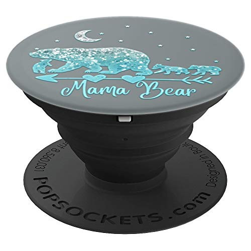ice light Blue Mama bear Three cubs On Slate Gray PopSockets Grip and Stand for Phones and Tablets ice light Blue Mama bear Three cubs On Slate Gray PopSockets Grip and Stand for Phones and Tablets