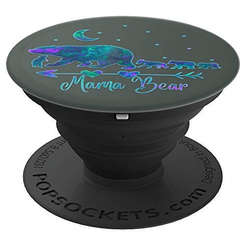 Teal Blue Purple Mama bear Four cubs On Midnight green PopSockets Grip and Stand for Phones and Tablets Teal Blue Purple Mama bear Four cubs On Midnight green PopSockets Grip and Stand for Phones and Tablets
