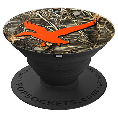 Duck Hunting Orange Brown Camouflage Camo Background PopSockets Grip and Stand for Phones and Tablets