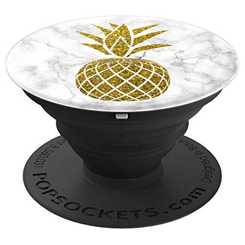 pineapple fruit on white marble phone stand for girls PopSockets Grip and Stand for Phones and Tablets