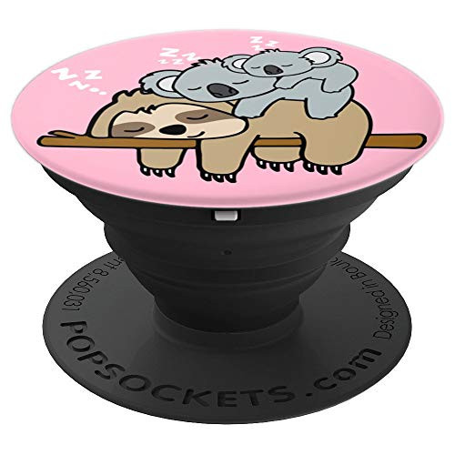 Sleeping Cute Lazy Sloth With Baby Koala Mama Bear Nap Pink PopSockets Grip and Stand for Phones and Tablets Sleeping Cute Lazy Sloth With Baby Koala Mama Bear Nap Pink PopSockets Grip and Stand for Phones and Tablets