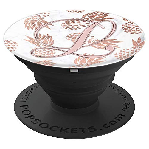 Letter L golden rose pink On Pink Pineapple Design PopSockets Grip and Stand for Phones and Tablets Letter L golden rose pink On Pink Pineapple Design PopSockets Grip and Stand for Phones and Tablets