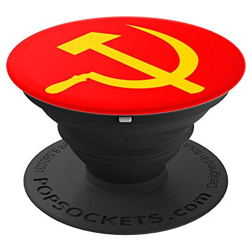 Communism Hammer & Sickle Socialist Marxist Novelty PopSockets Grip and Stand for Phones and Tablets