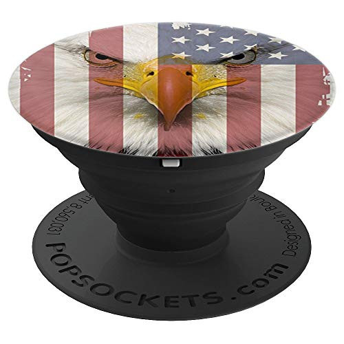 American Flag Bald Eagle Phone Grip PopSockets Grip and Stand for Phones and Tablets