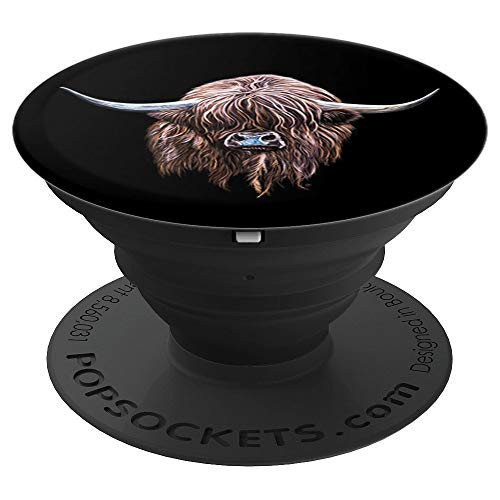Scottish Highland Cow Wee Hamish PopSockets Grip and Stand for Phones and Tablets