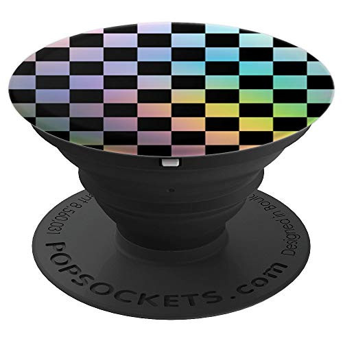 Checkered Rainbow Checkerboard Pattern Style PopSockets Grip and Stand for Phones and Tablets