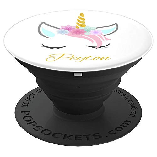 Peyton Name Gift Personalized Unicorn PopSockets Grip and Stand for Phones and Tablets