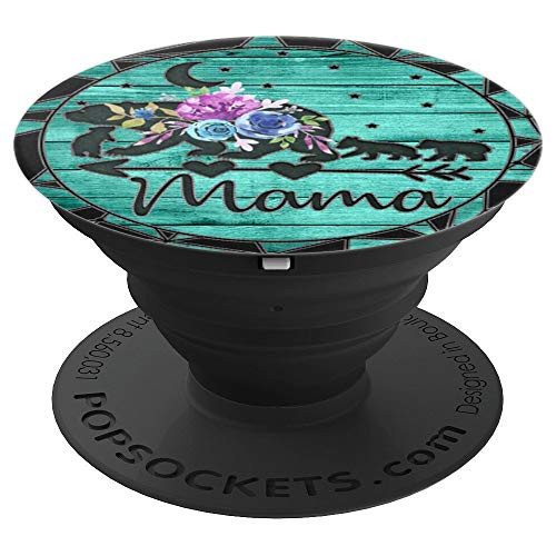 Purple Blue Floral Mama Bear Three Cubs Vintage Mint Mother PopSockets Grip and Stand for Phones and Tablets Purple Blue Floral Mama Bear Three Cubs Vintage Mint Mother PopSockets Grip and Stand for Phones and Tablets