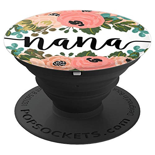 Nana In Pink Rose & Teal Flowers PACM021d PopSockets Grip and Stand for Phones and Tablets Nana In Pink Rose & Teal Flowers PACM021d PopSockets Grip and Stand for Phones and Tablets