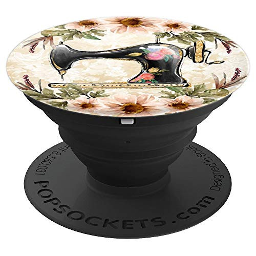Vintage Sewing Machine Floral Quilting Sewer Quilter Gift PopSockets Grip and Stand for Phones and Tablets Vintage Sewing Machine Floral Quilting Sewer Quilter Gift PopSockets Grip and Stand for Phones and Tablets