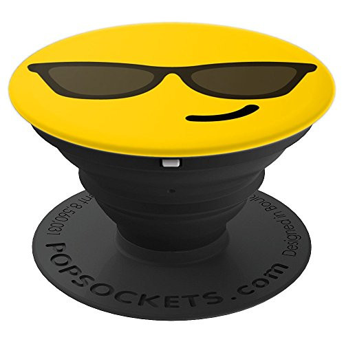 Emoji Sunglasses Face Pop Socket - Emoticon Cool Smiley PopSockets Grip and Stand for Phones and Tablets