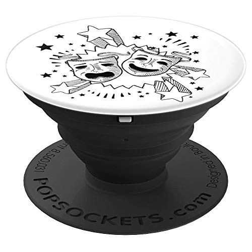 Theater Masks Graphic Musical Cute Actor Acting Theatre Gift PopSockets Grip and Stand for Phones and Tablets Theater Masks Graphic Musical Cute Actor Acting Theatre Gift PopSockets Grip and Stand for Phones and Tablets