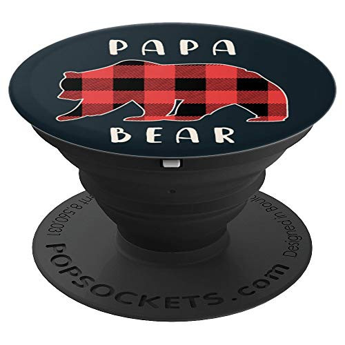 Vintage Papa Bear Christmas Plaid Family Pajamas Tartan PopSockets Grip and Stand for Phones and Tablets Vintage Papa Bear Christmas Plaid Family Pajamas Tartan PopSockets Grip and Stand for Phones and Tablets