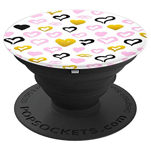 White with colorful hand drawn brush stroke hearts and lips PopSockets Grip and Stand for Phones and Tablets White with colorful hand drawn brush stroke hearts and lips PopSockets Grip and Stand for Phones and Tablets