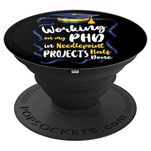 Working on PHD Needlepoint Projects Half Done Craft Design PopSockets Grip and Stand for Phones and Tablets