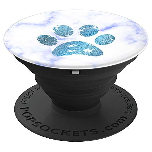 Blue Dog Paw Print White PopSockets Grip and Stand for Phones and Tablets Blue Dog Paw Print White PopSockets Grip and Stand for Phones and Tablets