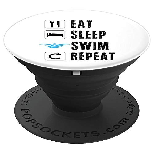 Eat Sleep Swim Repeat Swimming Team Swimmer Pool Summer Teen PopSockets Grip and Stand for Phones and Tablets