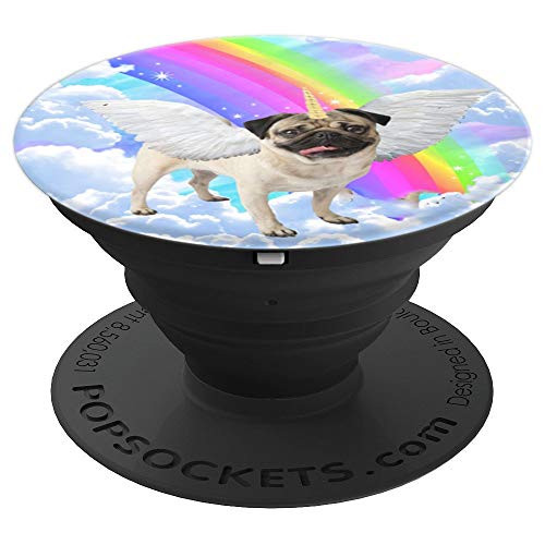 Cute Pug Dog Unicorn with Rainbow - Funny Pug Gift PopSockets Grip and Stand for Phones and Tablets Cute Pug Dog Unicorn with Rainbow - Funny Pug Gift PopSockets Grip and Stand for Phones and Tablets
