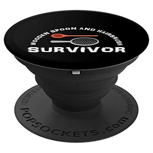 Wooden Spoon and Hairbrush Survivor Funny PopSockets Grip and Stand for Phones and Tablets