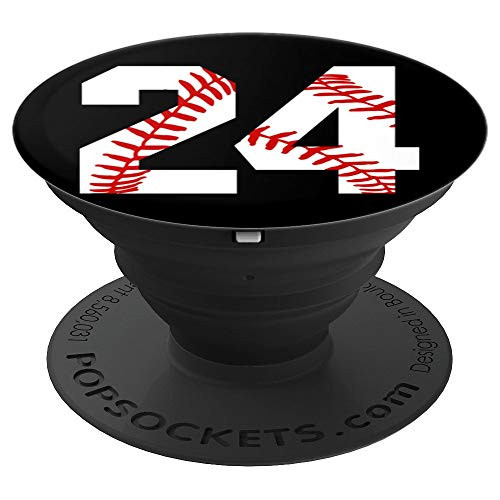 Vintage Baseball Mom #24 Jersey Baseball Favorite Player PopSockets Grip and Stand for Phones and Tablets