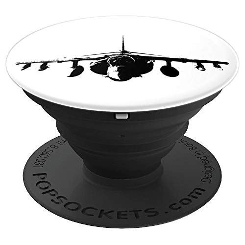 AV-8B Harrier Aircraft Silhouette with Tri View PopSockets Grip and Stand for Phones and Tablets