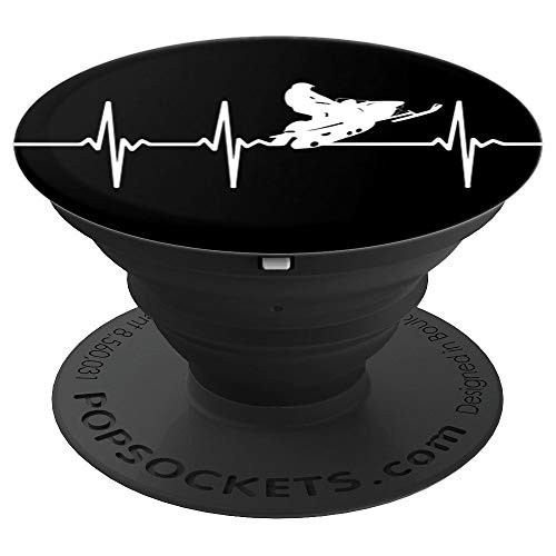 Snowmobile Heartbeat EKG PopSockets Grip and Stand for Phones and Tablets