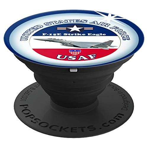 AIR FORCE F-15E STRIKE EAGLE AIRCRAFT ROUND PopSockets Grip and Stand for Phones and Tablets