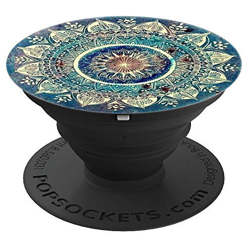Blue Mandala Pop Mount Socket Cute Divine Stars Mandala PopSockets Grip and Stand for Phones and Tablets