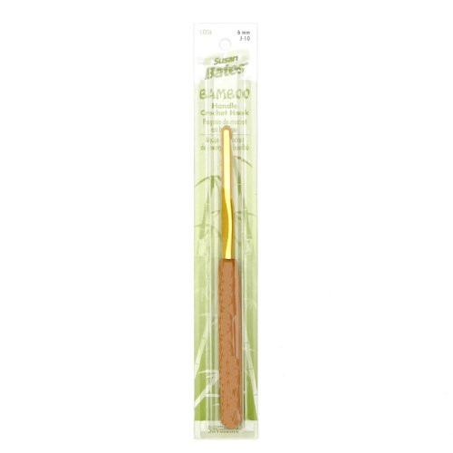 Susan Bates Bates Bamboo Handle Silvalume Hook Size J (6mm), Each, Multi