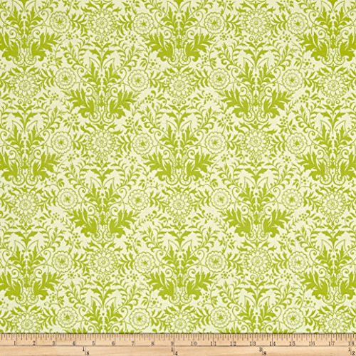 Ink & Arrow Fabrics Ink & Arrow Zola Damask, Yard, Cream/Light Green