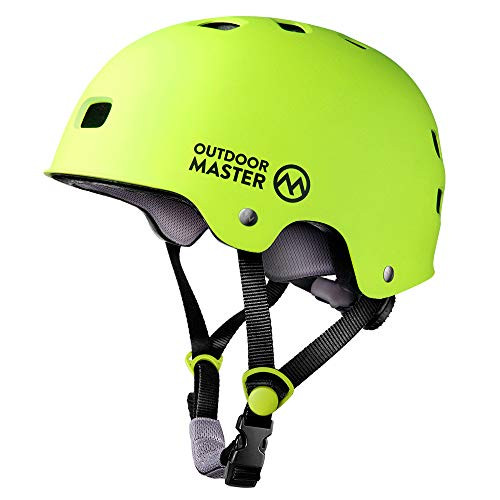 OutdoorMaster Skateboard Cycling Helmet - ASTM & CPSC Certified Two Removable Liners Ventilation Multi-sport Scooter Roller Skate Inline Skating Rollerblading for Kids, Youth & Adults - M - Lemon