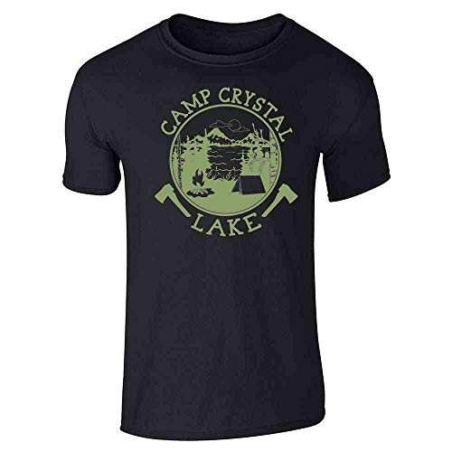 Pop Threads Camp Crystal Lake Counselor T Shirt Horror Costume Black XL Graphic Tee T-Shirt for Men