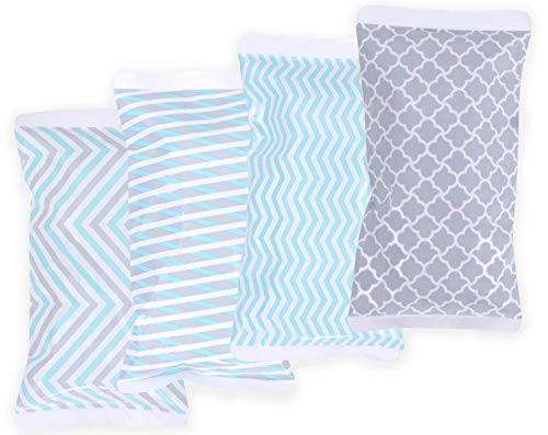 TruHealth Ice Packs for Coolers & Lunch Boxes - 4 Long Lasting Reusable Freezer Packs to Keep Food Cool & Fresh - Small Ice Packs for Lunch Bags - Picnic, Camping, Diaper Bags, Kids and Adults