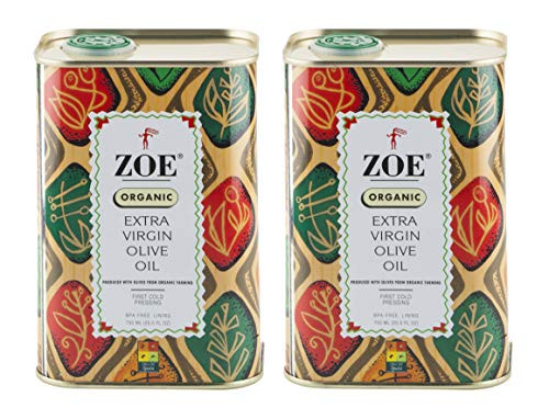 ZOE Organic Extra Virgin Olive Oil, 25.5 oz Tin (Pack Of 2)