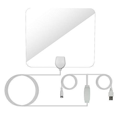 HD TV Antenna - HHX 2018 Upgraded Indoor Amplified Digital HDTV Antenna 80 Mile Range Local Broadcast 4K/HD/VHF/UHF Signal Channels for Television w/Detachable Amplifier and 16.5feet Coax Cable