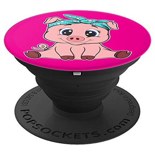Pig Bandana - Cute Little Piggy lovers finger Pop Gift PopSockets Grip and Stand for Phones and Tablets
