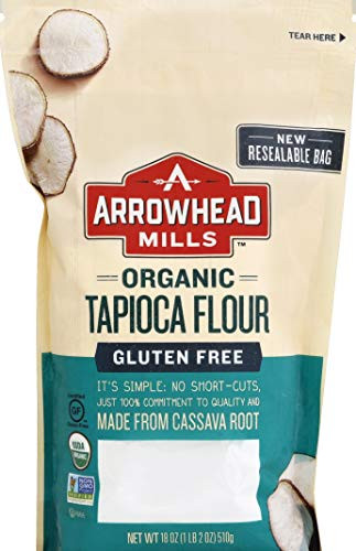 Arrowhead Mills Organic Gluten Free Tapioca Flour, 18 oz. Bag (Pack of 6)