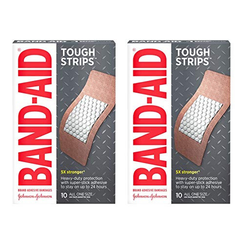 Band-Aid Brand Tough Strips Adhesive Bandages for Wound Care, Durable Protection for Minor Cuts and Scrapes, Extra Large Size, 10 ct, pack of 2 Band-Aid Brand Tough Strips Adhesive Bandages for Wound Care, Durable Protection for Minor Cuts and Scrapes, Extra Large Size, 10 ct, pack of 2